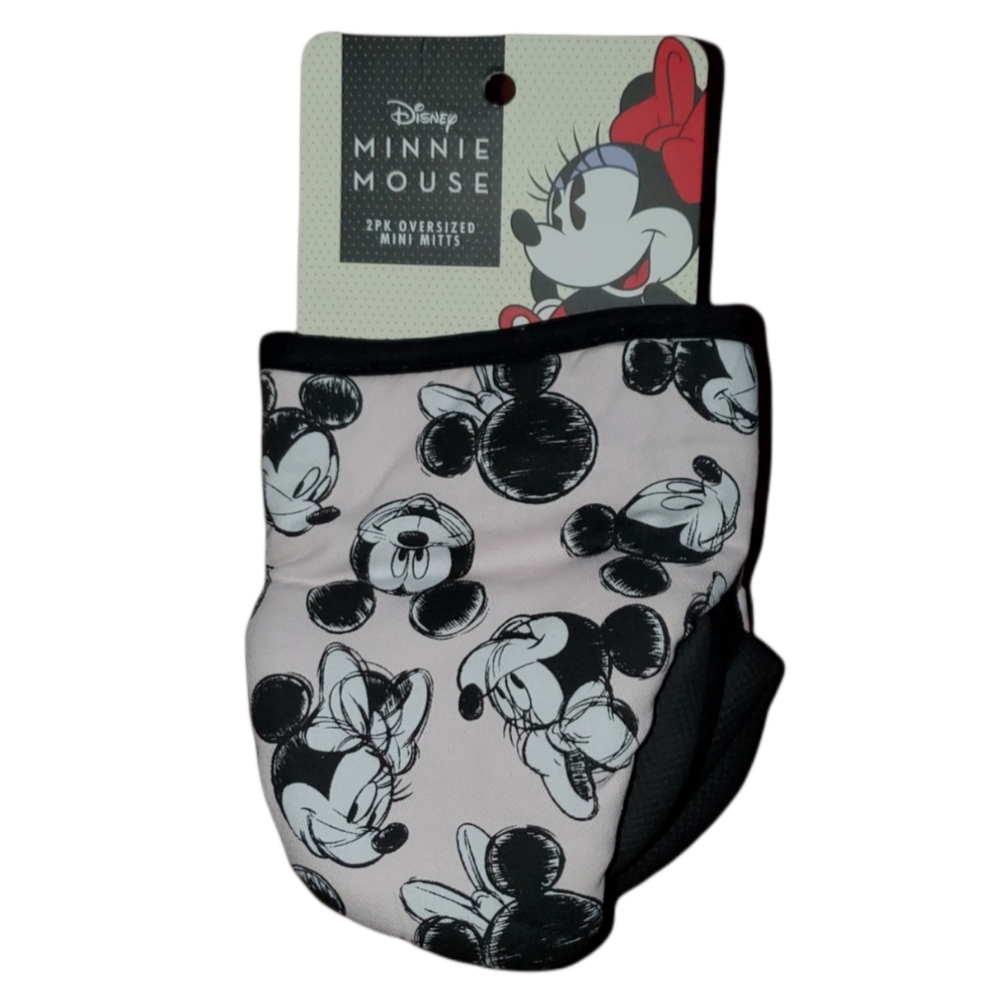 Disney Minnie Mouse 2 Pack OverSized Mini Oven Mitts Rose Pink New
